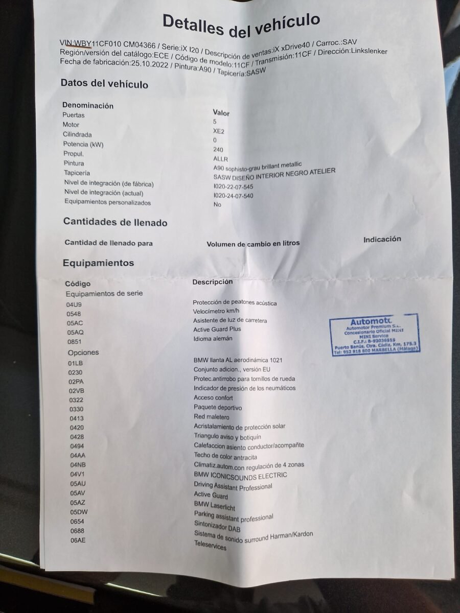 BMW IX20 XDRIVE40 326CV